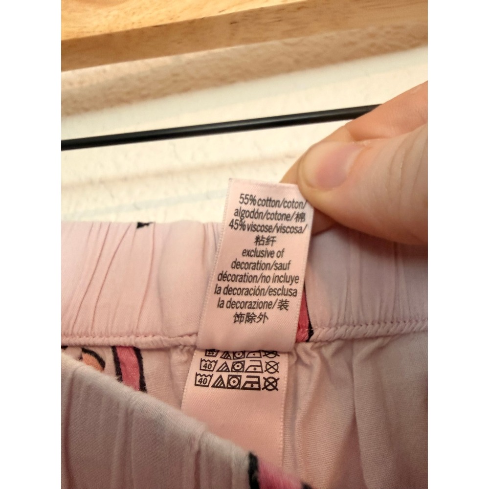 Victorias Secret Pink Heart Print Pajama Set Cotton Viscose Long Sleeve Pants M - Picture 9 of 10